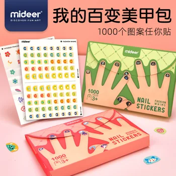 Mideer, детские игрушки-головоломки, наклейки для ногтей, татуировки, универсальные пакеты для ногтей, водонепроницаемые наклейки для мальчиков и девочек