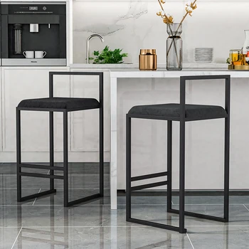 Дизайнерский высокий барный стул, черная стойка, кухонный стул для гостиной, роскошный обеденный стул, современные металлические стильные табуреты для бара, мебель для дома.