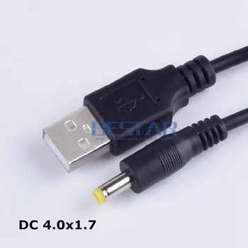 Черный адаптер питания постоянного тока USB 2.0 для преобразования в постоянный 4.0*1.7 / 4.0*1.7 мм 4,0 мм x 1,7 мм Разъем 4,0 мм/1,7 мм Кабель питания для зарядки 1 м 3 фута
