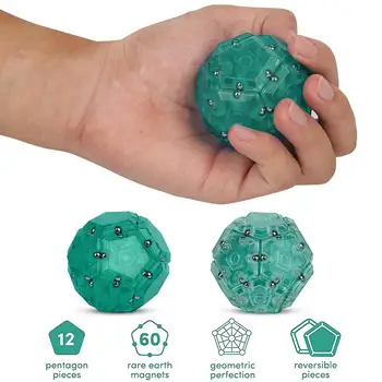 Антистрессовая магнитная игрушка-непоседа в виде пятиугольника, Антистрессовый волшебный шар, обучающая игрушка для снятия стресса для детей, креативный подарок для взрослых