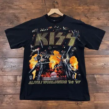 Винтажная концертная двусторонняя футболка Kiss Alive Worldwide 96-97 годов выпуска.