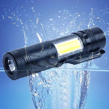 Портативный мини-фонарик-ручка СВЕТОДИОДНЫЙ Фонарик LED + COB Рабочая лампа Питание от батареи типа АА