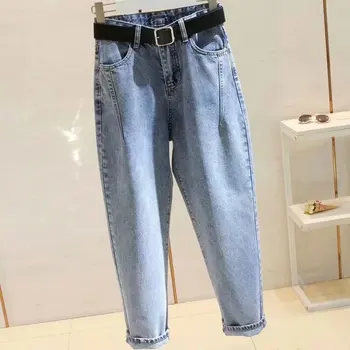 Женские джинсы 2023, Весенне-осенние новые укороченные брюки Harlan большого размера, женские свободные и узкие брюки Radish