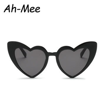 Солнцезащитные очки в форме сердца, женские солнцезащитные очки с кошачьим глазом, элитный бренд Ретро Love, Черные, красные очки, мужские очки оверсайз-оттенка