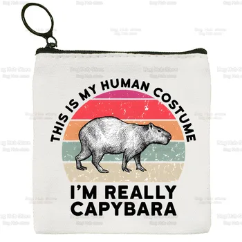 Парусиновый Кошелек Для Монет Capybara, Сумка Для Ключей, Классическая Сумка Для Хранения Capybaras Is My Spirit Animals, Индивидуальный Кошелек С Держателями Карт