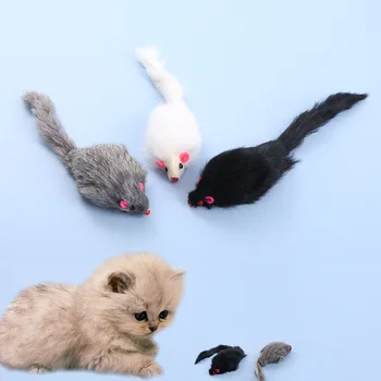 2шт Больших игрушек из кроличьего меха для мыши Забавные Игрушки для кошек Плюшевые игрушки для домашних животных Забавные Интерактивные Игрушки для кошек Игрушки для домашних животных