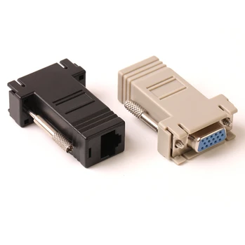 500шт Удлинитель VGA для мужчин / женщин в локальную сеть Cat5 Cat5e / 6 RJ45 Ethernet Женский конвертер Адаптер