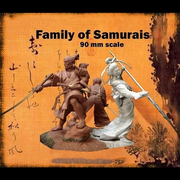 Солдат из смолы 1/18 90 мм древняя семья самураев-набор для сборки неокрашенной фигурки в разобранном виде