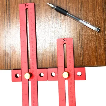 Деревообрабатывающий писец Т-образная линейка Линейка для зарисовки отверстий Шкала измерительные инструменты Калибр алюминиевый маркировочный инструмент размером 170/270/370 мм