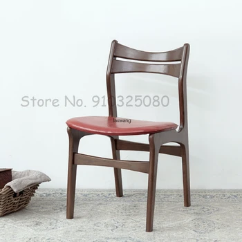 Дизайнерский обеденный стул для кухни, мебель для дома, обеденный стул из массива дерева, стул цвета грецкого ореха, современные минималистичные мягкие стулья m