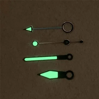 Зеленые светящиеся стрелки часов для механизма NH34, модифицированная деталь, 3/4 штифта, указатели для часов