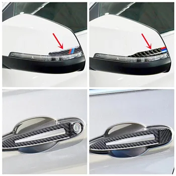 Карбоновое Внешнее Зеркало Заднего Вида Автомобиля, Порог, Модификация Дверной Ручки, Накладка, Полоски, Наклейки Для BMW X5 X6 E70 E71