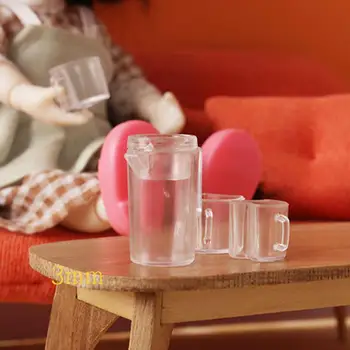 1 комплект, модель мини-чайника, чашка для кукольного домика с гладкой поверхностью, Защита от царапин, без заусенцев, Миниатюрная чашка для чайника