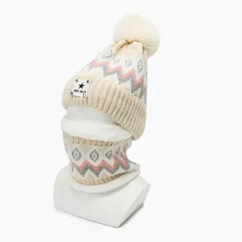 2 шт./компл. Стильная женская шапка-утеплитель для шеи Вязаная безусадочная шапка для взрослых, утепляющая шею, комплект шарфов-качалок для девочек холодной зимой