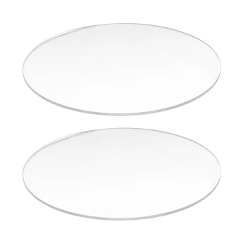 2X Прозрачный круглый диск из зеркального акрила толщиной 3 мм, диаметр: 60 мм
