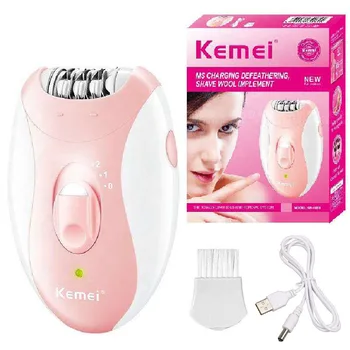 Перезаряжаемый женский эпилятор Kemei, Электрическое средство для удаления волос на лице и теле, Триммер для бикини, Роторный женский Эпилятор для лица и ног С