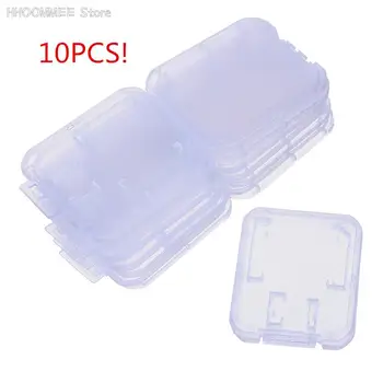 10шт Пластиковый Прозрачный футляр для карт памяти, коробка для хранения карт Micro SD TF, Защитный держатель, Прозрачные коробки для хранения карт памяти