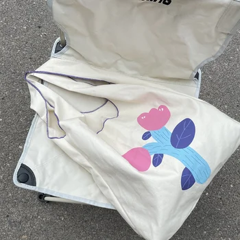 Хлопчатобумажная сумка для девочек 2023 года, новый летний цветок, повседневная ОТКРЫТАЯ МЯГКАЯ сумка через плечо большой емкости, универсальная сумка для покупок