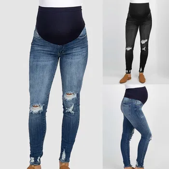 Джинсовые брюки для беременных Одежда для кормящих Леггинсы для беременных Брюки Gravidas Jeans Одежда для беременных