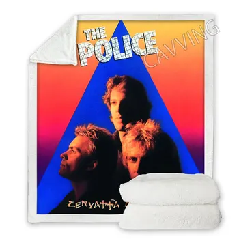 Шерп-одеяло с 3D-принтом The Police Rock Прямоугольное одеяло Домашний текстиль Флисовое Носимое одеяло Пледы