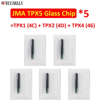 5 шт./лот Замена чипа для автомобильных ключей JMA TPX5 Стеклянный чип-транспондер Cloner Clone Chip = TPX1 (4C) + TPX2 (4D) + TPX4 ( 46)