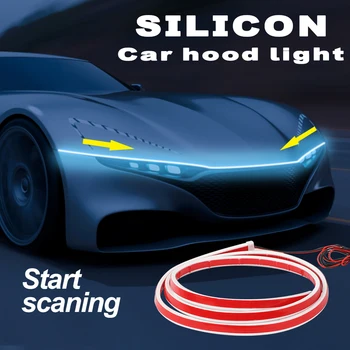 Начните сканирование светодиодных фонарей капота автомобиля Strip Silicon Universal Auto Decorative Atmosphere Lamps Автомобильных дневных ходовых огней DRL