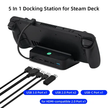 5 В 1 USB 4K HDMI-Совместимый RGB Видеоадаптер Док-Станция TV Video Converter Портативная Док-станция для Зарядного Устройства для Консоли Steam Deck