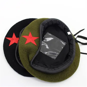 Армейские береты из высококачественной шерсти для мужчин, женщин, детей, Эмблема со звездой, шляпа для танцев в стиле моряка, кепка для взрослых и детей