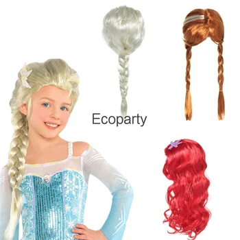 Для девочек, принцесса на Хэллоуин, Ариэль Белль, косплей, парик, Русалочка, красные синтетические парики с волнистыми волосами, реквизит для детского дня рождения