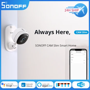 SONOFF CAM Slim WiFi Smart Security Camera 1080P HD Сигнализация Движения с Двусторонней Аудиосъемкой с устройствами Sonoff через приложение eWeLink