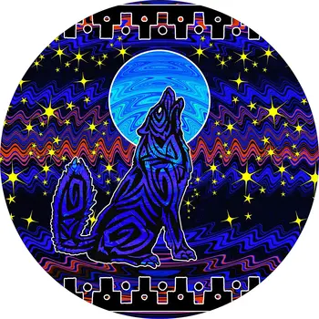 Чехол ДЛЯ ШИН CENTRAL Blue Wolf Tribal SpareTire Cover (индивидуальный размер для любой марки/модели 245 /75r17 с центрированной камерой резервного копирования