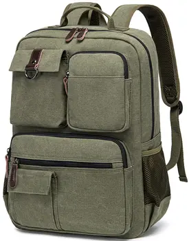 Дорожный рюкзак для ноутбука, школьные рюкзаки, подходят для 15,6-дюймового ноутбука, винтажный холщовый рюкзак, повседневный рюкзак для женщин и мужчин