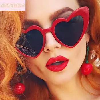 Солнцезащитные очки Love Heart Кошачий глаз женские Винтажные Рождественский подарок Черные розовые красные солнцезащитные очки в форме сердца для женщин Uv400