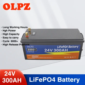 Аккумулятор LiFePO4 24V 300Ah Встроенный Литиевый Аккумулятор 300A BMS Для Замены Большей части резервного источника питания Домашнего Накопителя энергии + Зарядное устройство