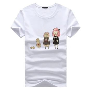 Новая летняя хлопковая мужская футболка Anya's peanut evolution - Spy x Family, Модная футболка с коротким рукавом, Мужская Уличная одежда, Топ-тройники