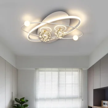 Светодиодная Скандинавская Черно-белая потолочная люстра для главной спальни кабинета, индивидуальность, креативный дизайн, лампы для декора помещений