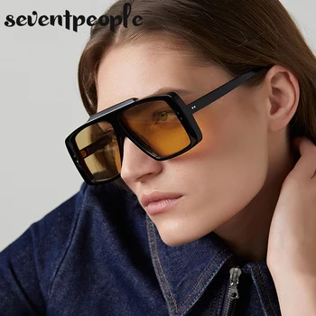 Негабаритные Прямоугольные Солнцезащитные очки Для женщин 2023, Роскошный бренд, Дизайнерские Модные Прямоугольные Солнцезащитные очки для мужчин, Винтажные Квадратные Солнцезащитные очки
