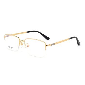 58-миллиметровая мужская Сверхлегкая титановая оправа для очков при близорукости, Очки для чтения по рецепту, очки в полуободке 99100