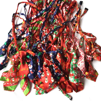 (60 шт. / лот) Рождественские галстуки для собак, галстуки для кошек ручной работы, праздничные галстуки-бабочки, принадлежности для ухода за домашними животными Y1018