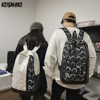 Модные Винтажные рюкзаки с граффити, мужские индивидуальные школьные сумки Y2k большой емкости, повседневный женский рюкзак для студентов в стиле Харадзюку