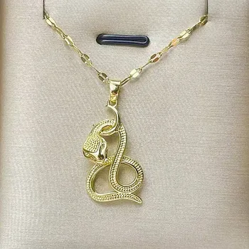 Готический женский кулон в виде змеи в виде животного, Медная цепочка, Змеиное ожерелье, панк-ожерелья для женщин, Медные ювелирные изделия, Аксессуары, подарки для вечеринок