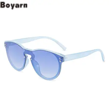 Солнцезащитные очки Boyarn новой формы в стиле стимпанк, модные очки-жабы в большой оправе, Модные Цельные солнцезащитные очки Eyewear F