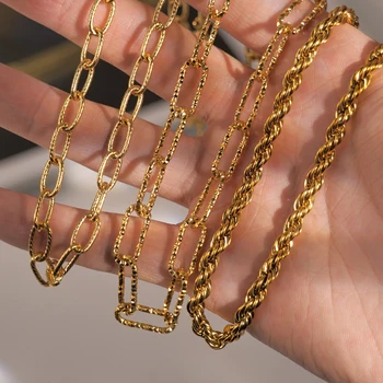 Минималистичное классическое ожерелье и браслет из нержавеющей стали для женщин, дизайнерская повседневная цепочка, ювелирные изделия, подарочные браслеты, воротник Mujer