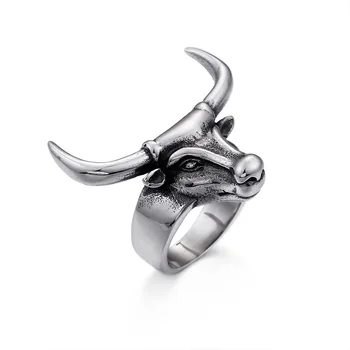 Кольцо в виде головы зодиака из титановой стали, кольцо на указательный палец, аксессуары в стиле панк, ювелирные изделия