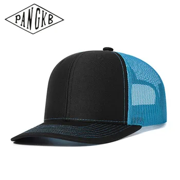 Фирменная Пустая черная кепка PANGKB, высококачественная синяя сетчатая дышащая спортивная кепка snapback для взрослых, кепка для дальнобойщика для альпинизма и бега.