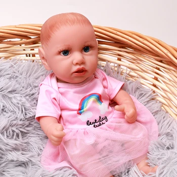НОВАЯ 30 СМ Реалистичная Кукла Reborn Baby Doll Девочка 12 Дюймов Полностью Виниловые Куклы Для Новорожденных С Голубыми Глазами Одежда Bonecas Игрушка Для Детей