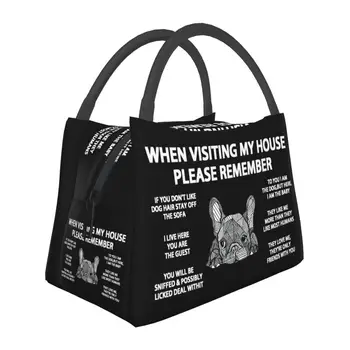 Утепленная сумка для ланча с французским бульдогом для пикника на природе Frenchie Dog, герметичный кулер, термобокс для бенто, женская упаковка