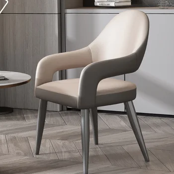 Дизайнерские Современные обеденные стулья, Европейские обеденные стулья из водонепроницаемой кожи, Эргономичная мебель для кухни Para El Hogar