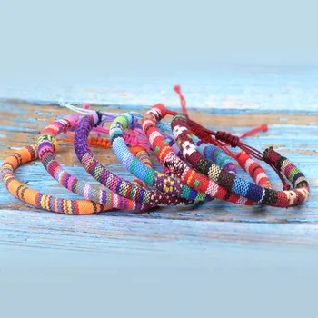 Богемный этнический браслет дружбы, ретро Ручной работы, многоцветное плетение, веревка, Шнурок, Плетеные Плетеные браслеты, подарок другу