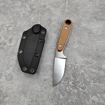 Sharp Full Tang 14C28N Охотничий нож с фиксированным лезвием, Портативные Походные ножи для выживания с льняной ручкой, Тактический инструмент EDC